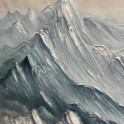 BUYARTVIEW Ready to Ship | Frozen Peaks – Textured Minimalist Mountain Landscape - image 4