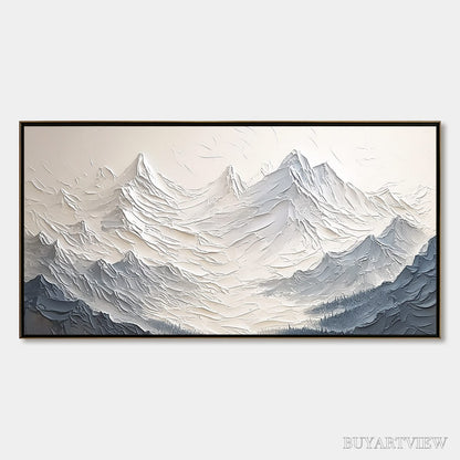 BUYARTVIEW Alpine Majesty – Textured Minimalist Mountain Painting - image 1