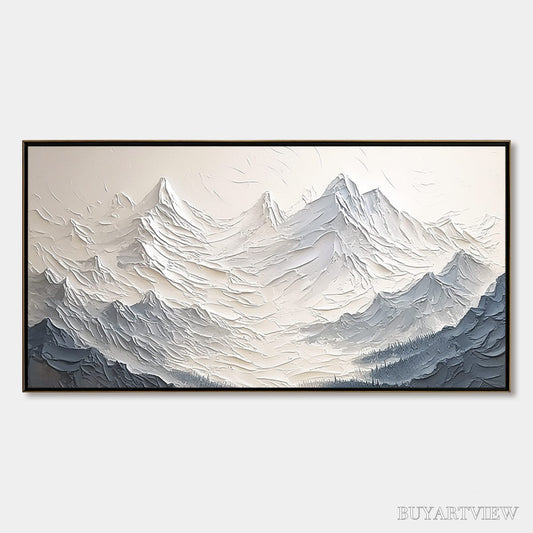 BUYARTVIEW Alpine Majesty – Textured Minimalist Mountain Painting - image 1