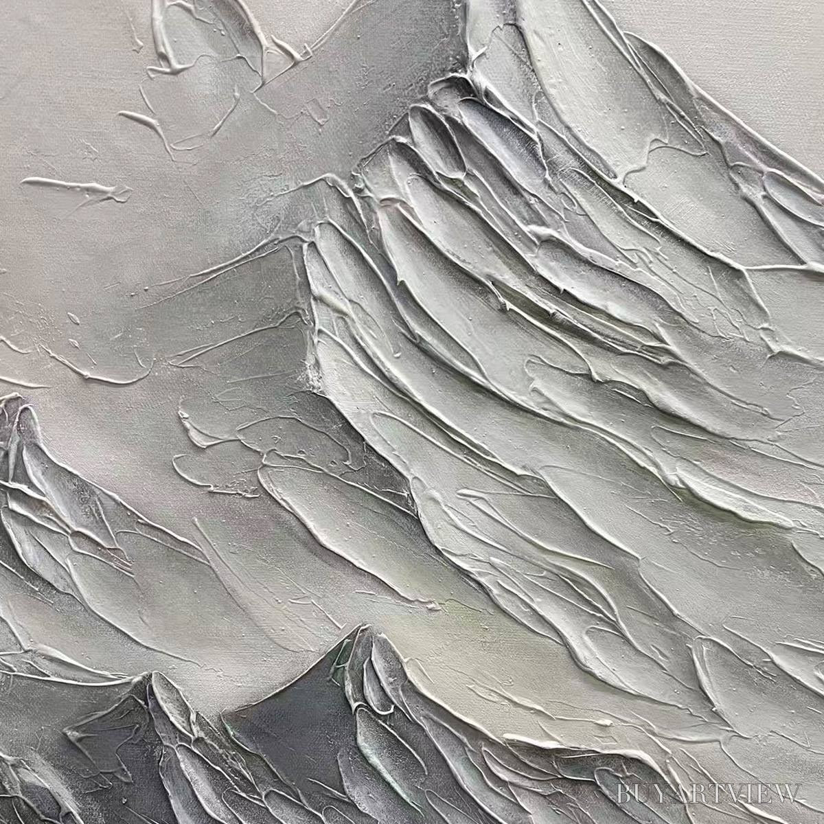 BUYARTVIEW Alpine Majesty – Textured Minimalist Mountain Painting - image 3