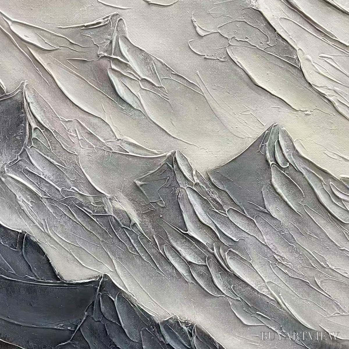 BUYARTVIEW Alpine Majesty – Textured Minimalist Mountain Painting - image 6