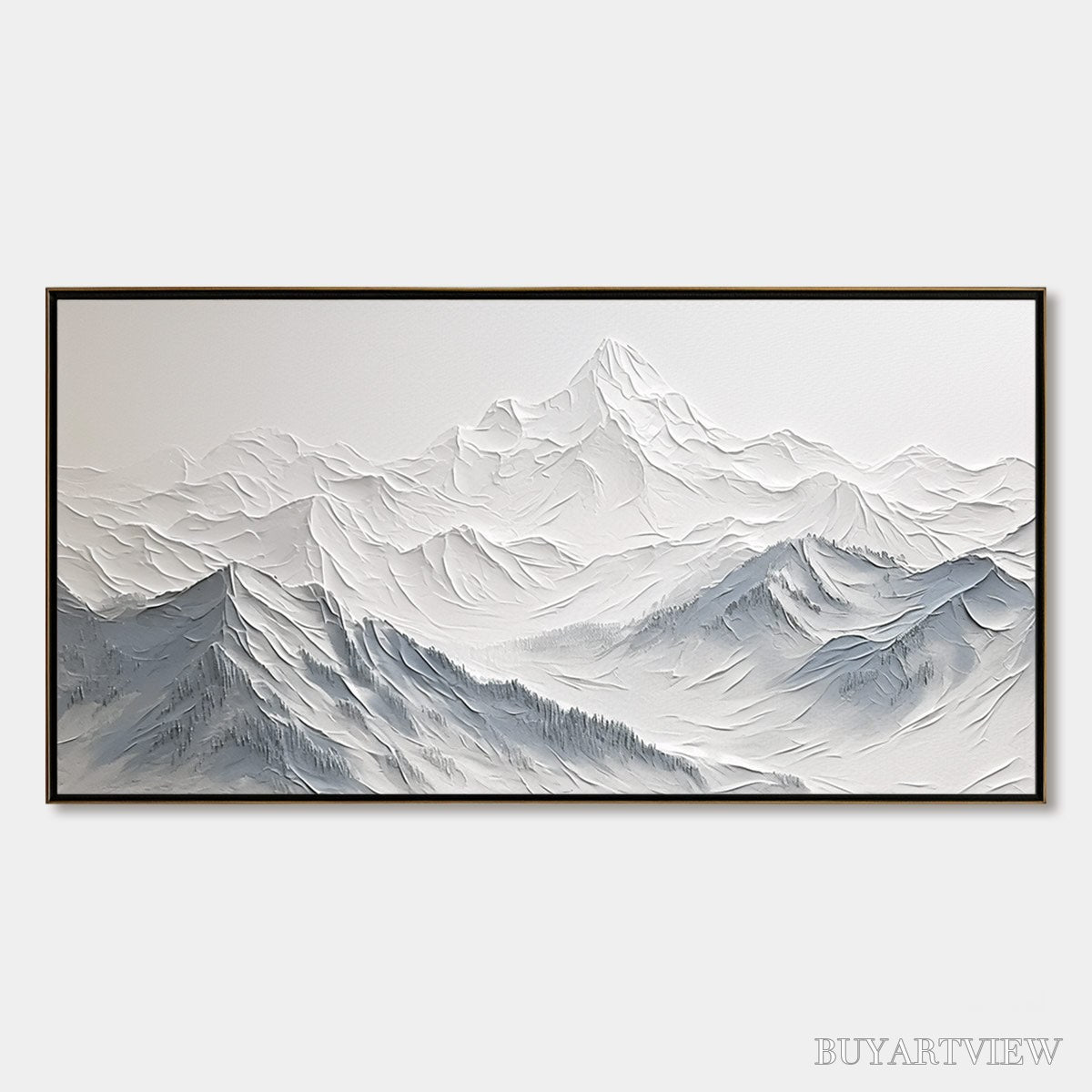 BUYARTVIEW Frozen Peaks – Textured Minimalist Mountain Landscape - image 1