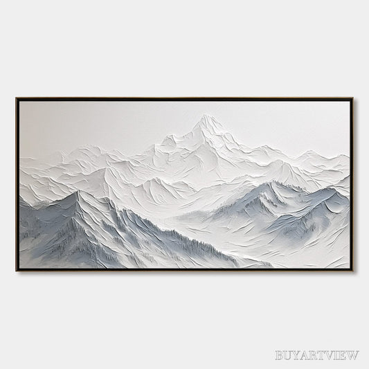 BUYARTVIEW Frozen Peaks – Textured Minimalist Mountain Landscape - image 1