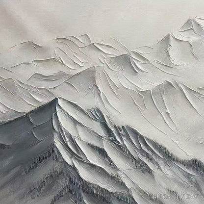 BUYARTVIEW Frozen Peaks – Textured Minimalist Mountain Landscape - image 3