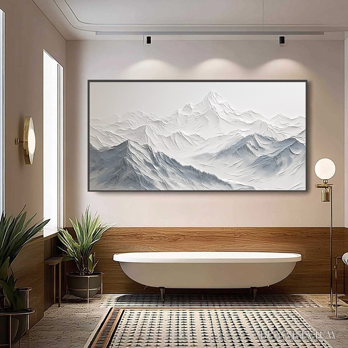 BUYARTVIEW Frozen Peaks – Textured Minimalist Mountain Landscape - image 4