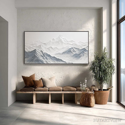 BUYARTVIEW Frozen Peaks – Textured Minimalist Mountain Landscape - image 5