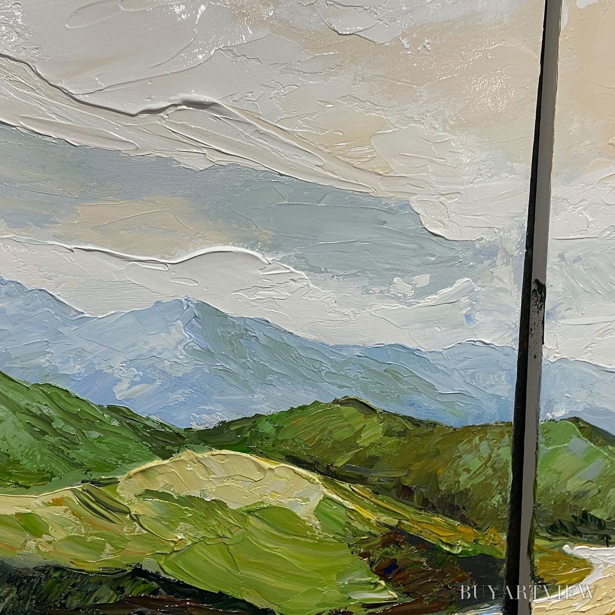 BUYARTVIEW River Valley Duet – Textured Landscape Diptych Painting - image 3