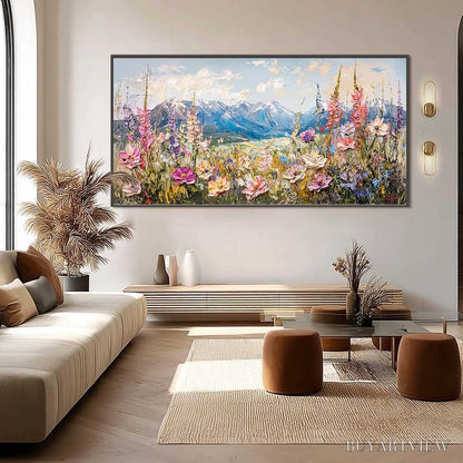 BUYARTVIEW Valley Blossom – Impasto Mountain Wildflower Painting - image 2