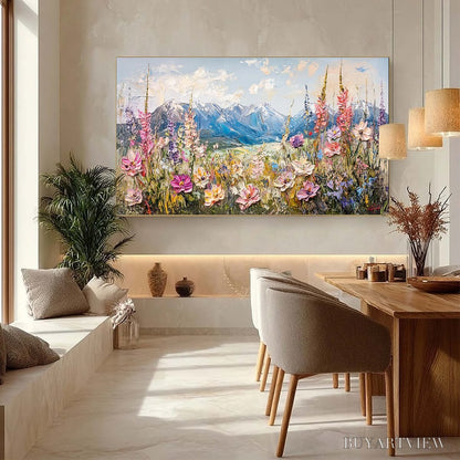 BUYARTVIEW Valley Blossom – Impasto Mountain Wildflower Painting - image 4