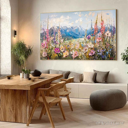 BUYARTVIEW Valley Blossom – Impasto Mountain Wildflower Painting - image 5