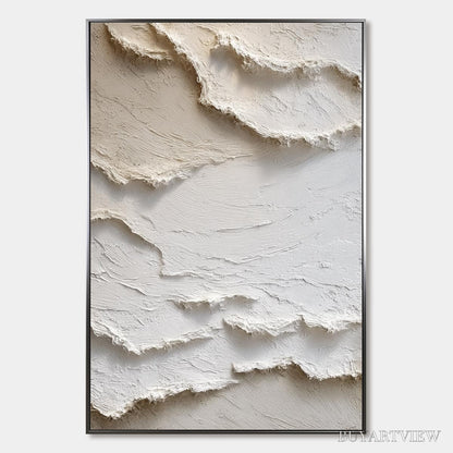 BUYARTVIEW Alpine Whispers – Textured White Abstract Oil Painting - image 1