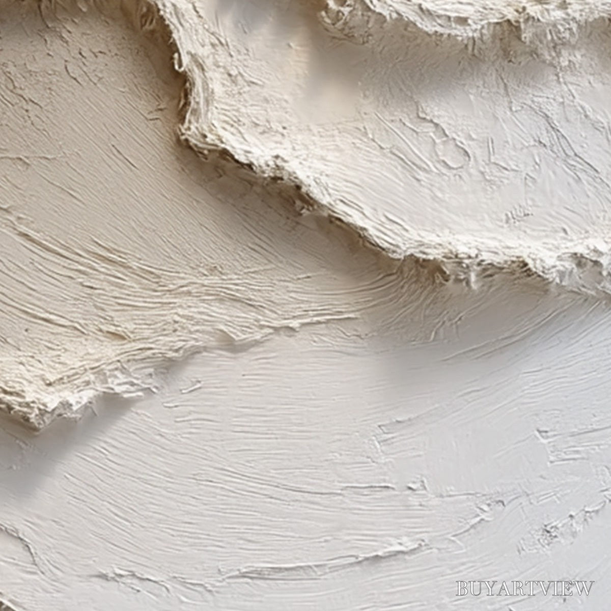 BUYARTVIEW Alpine Whispers – Textured White Abstract Oil Painting - image 6