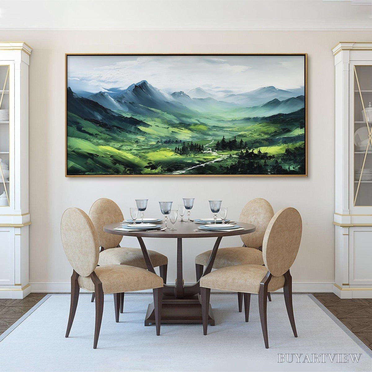 BUYARTVIEW Verdant Valley Vista – Textured Abstract Landscape Oil Painting - image 6