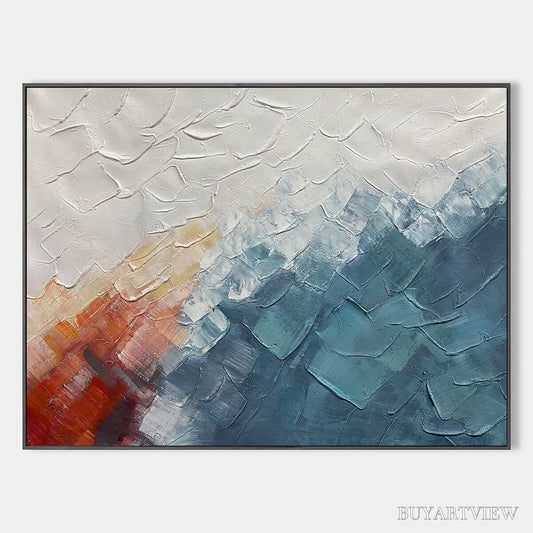 BUYARTVIEW Alpine Glow – Abstract Mountain Impasto Oil Painting - image 1