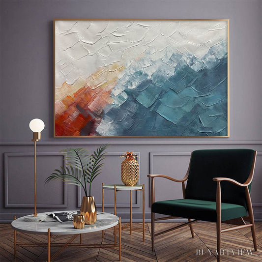 BUYARTVIEW Alpine Glow – Abstract Mountain Impasto Oil Painting - image 2