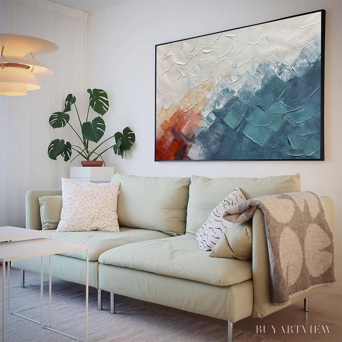 BUYARTVIEW Alpine Glow – Abstract Mountain Impasto Oil Painting - image 4