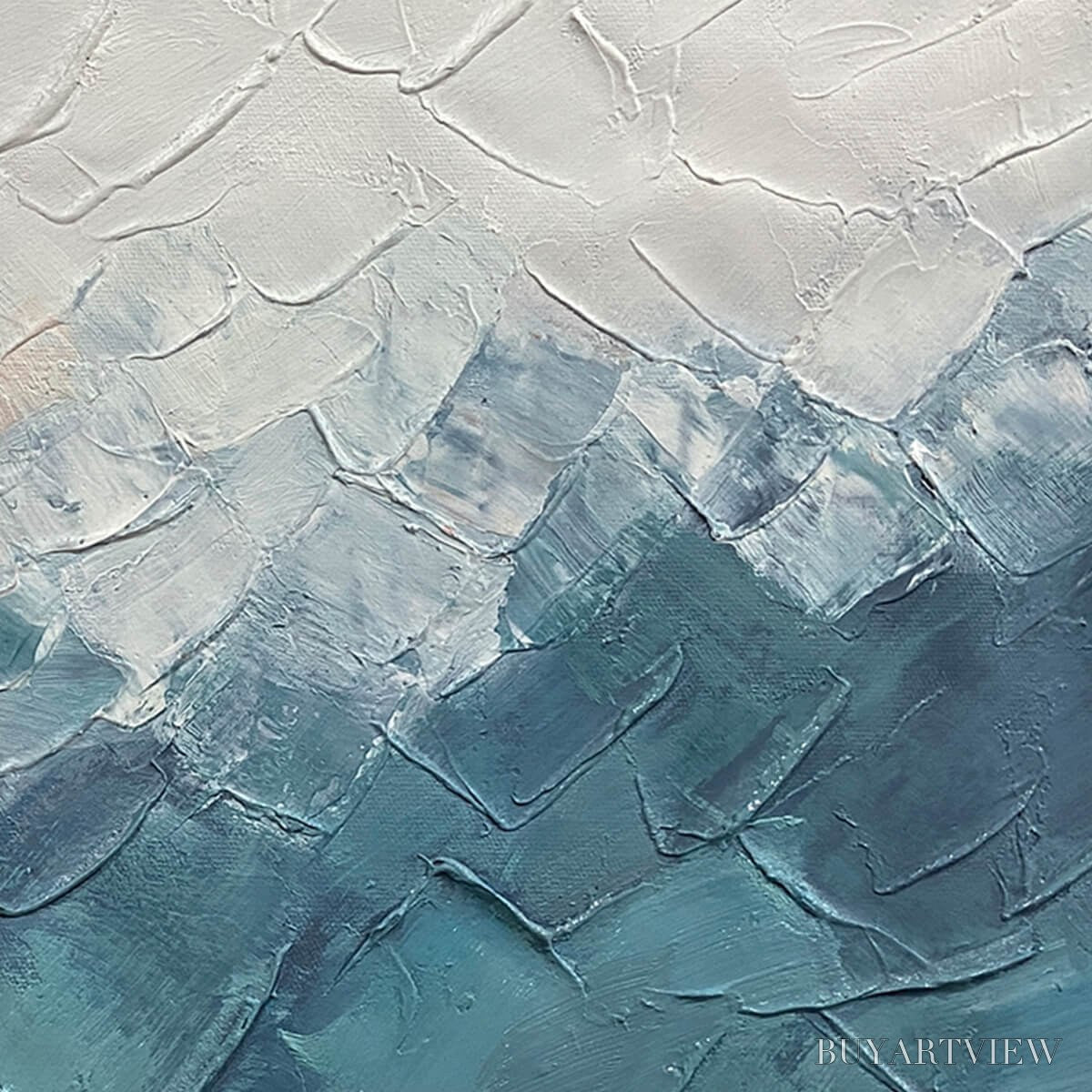 BUYARTVIEW Alpine Glow – Abstract Mountain Impasto Oil Painting - image 5