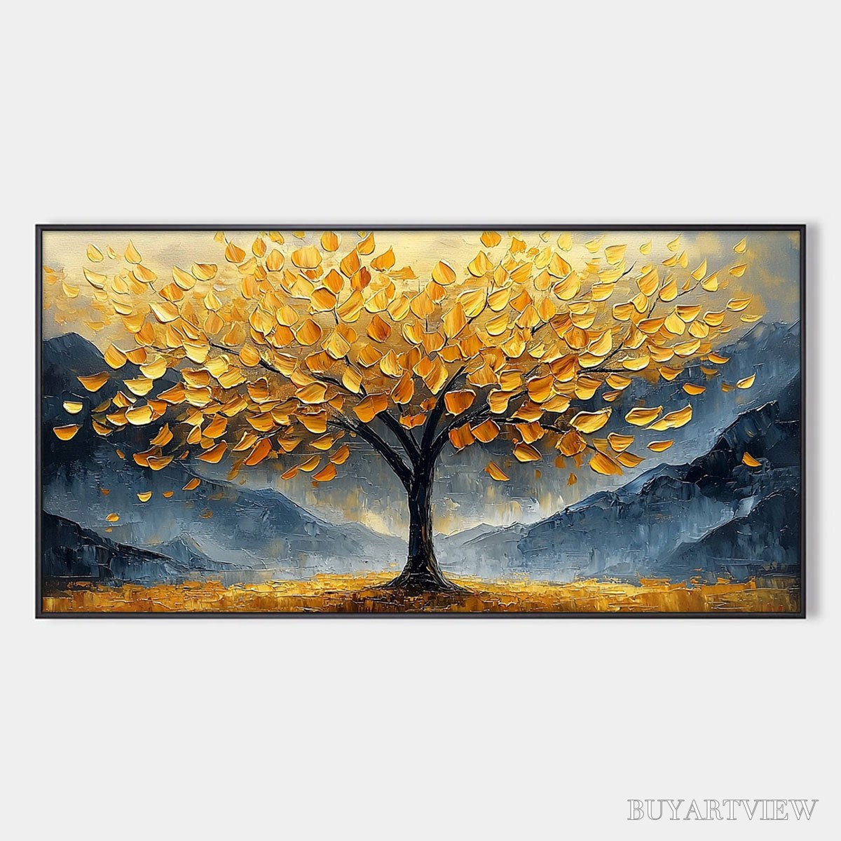 BUYARTVIEW Golden Sanctuary – Textured Landscape Oil Painting - image 1