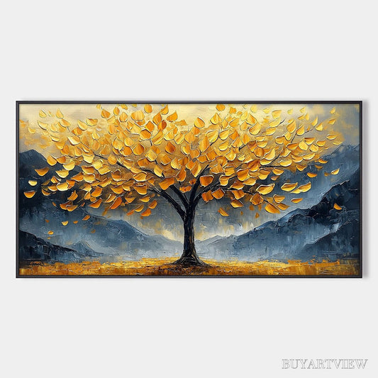 BUYARTVIEW Golden Sanctuary – Textured Landscape Oil Painting - image 1