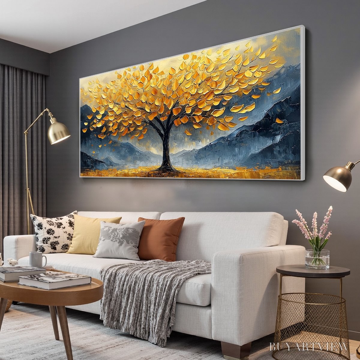BUYARTVIEW Golden Sanctuary – Textured Landscape Oil Painting - image 4