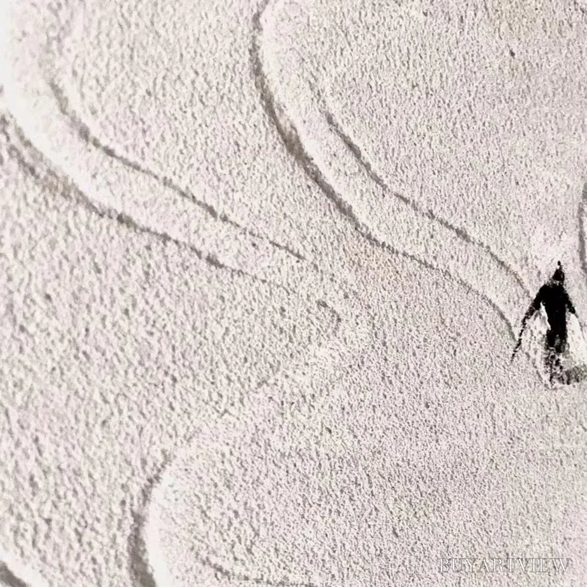 BUYARTVIEW Alpine Symphony – Minimalist Skiing Scene on Textured Canvas - image 3