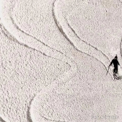 BUYARTVIEW Alpine Symphony – Minimalist Skiing Scene on Textured Canvas - image 3