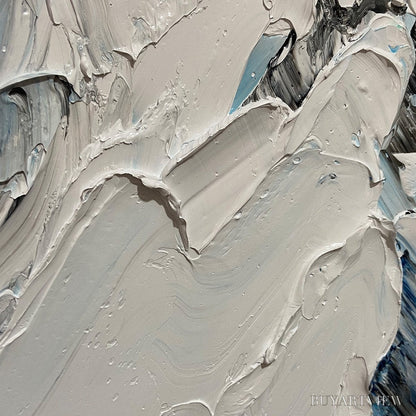 BUYARTVIEW Ascent – Textured Impasto Mountain Landscape Painting with Skiers - image 6