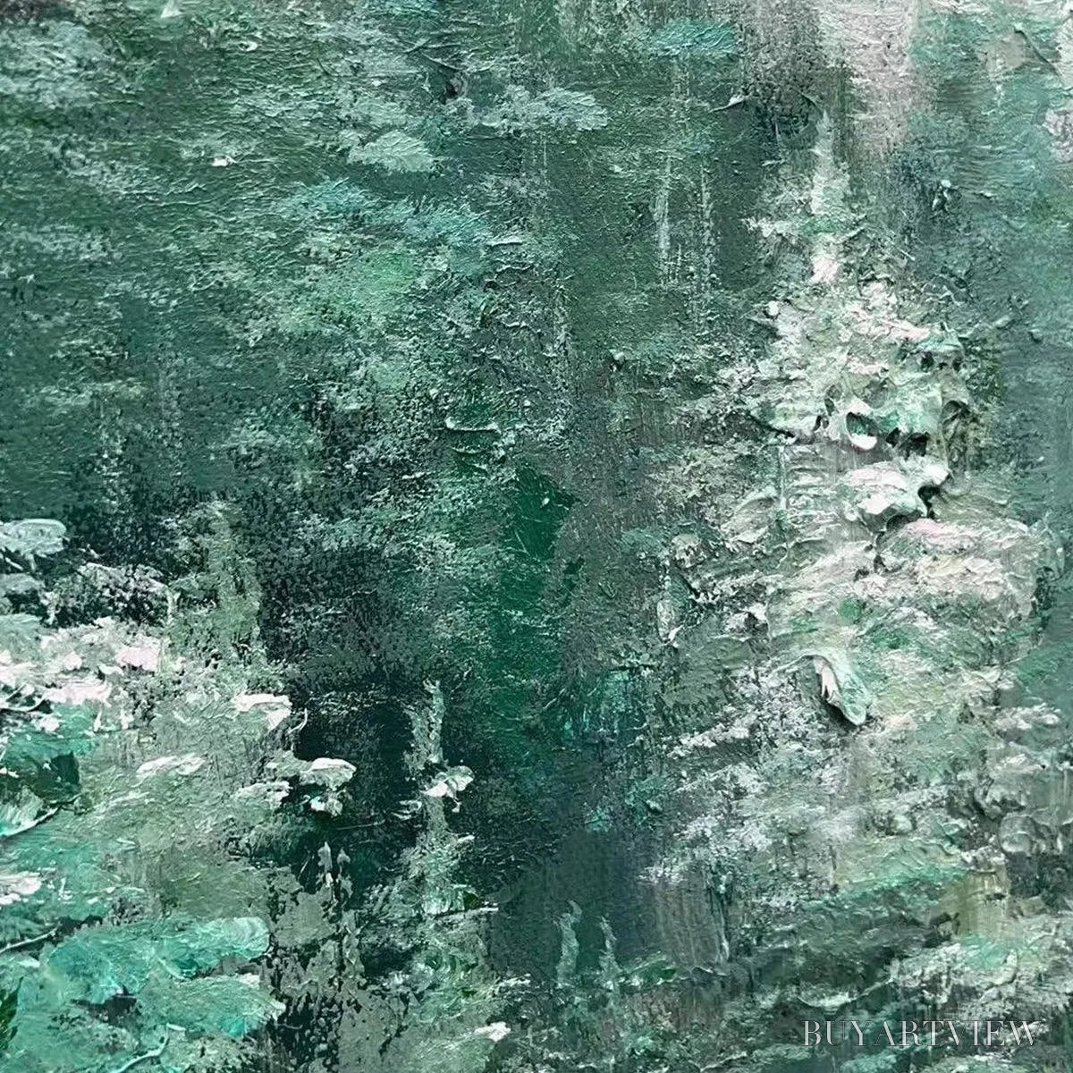BUYARTVIEW Valley of the Evergreens – Panoramic Evergreen Forest Landscape Oil Painting - image 3