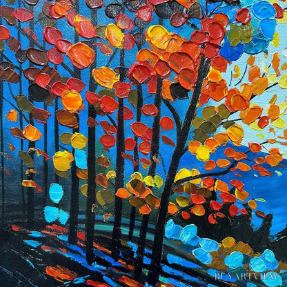 BUYARTVIEW Colorful Forest Landscape Oil Painting - Autumn Vibes - image 3