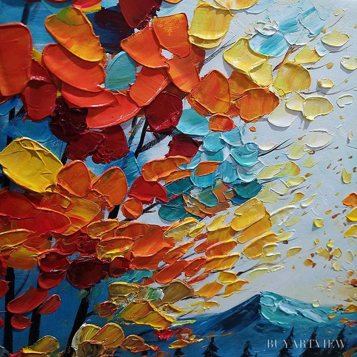 BUYARTVIEW Colorful Forest Landscape Oil Painting - Autumn Vibes - image 5