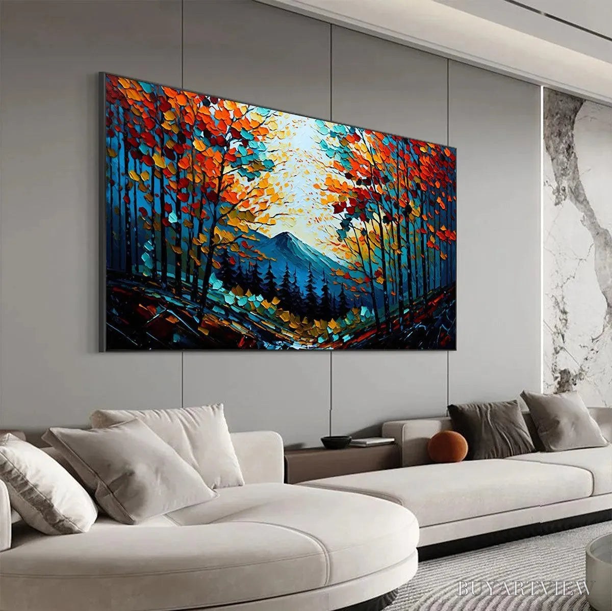 BUYARTVIEW Colorful Forest Landscape Oil Painting - Autumn Vibes - image 6