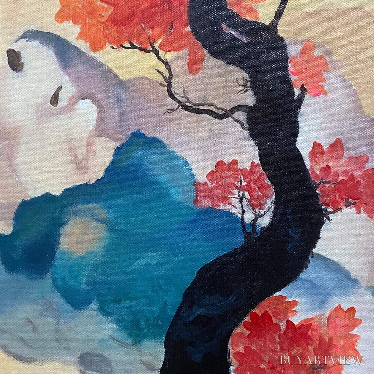 BUYARTVIEW Zen Mountain Sunset Panoramic – Landscape Painting, Panoramic , Asian Decor - image 3