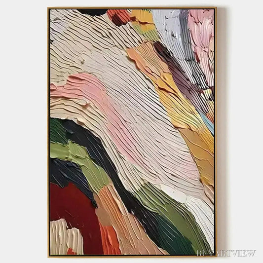 BUYARTVIEW Colorful Ridge – Textured Abstract Painting, Colorful , Vertical Canvas, Impasto Decor - image 1