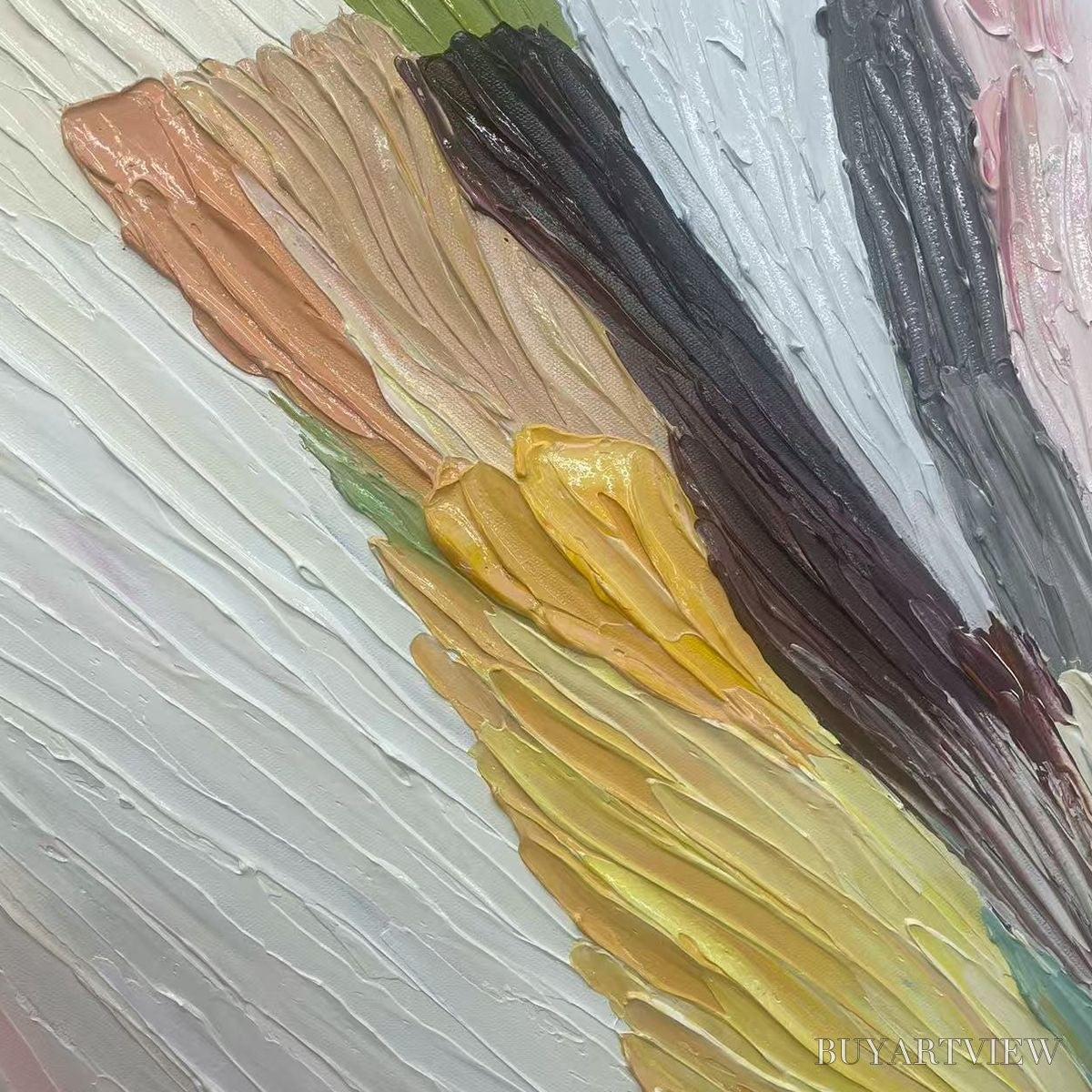BUYARTVIEW Colorful Ridge – Textured Abstract Painting, Colorful , Vertical Canvas, Impasto Decor - image 3