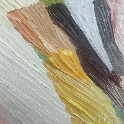 BUYARTVIEW Colorful Ridge – Textured Abstract Painting, Colorful , Vertical Canvas, Impasto Decor - image 3
