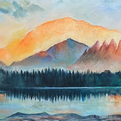 BUYARTVIEW Sunset Serenity Panoramic – Landscape Painting, Panoramic , Watercolor Decor - image 3