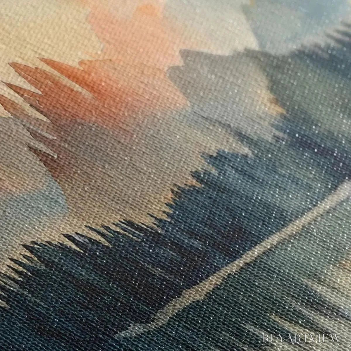 BUYARTVIEW Sunset Serenity Panoramic – Landscape Painting, Panoramic , Watercolor Decor - image 6