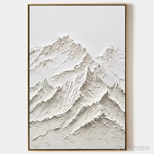 BUYARTVIEW White Mountain – Textured Mountain Painting - image 1