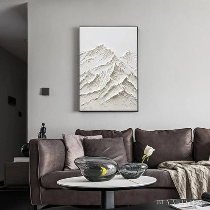 BUYARTVIEW White Mountain – Textured Mountain Painting - image 2