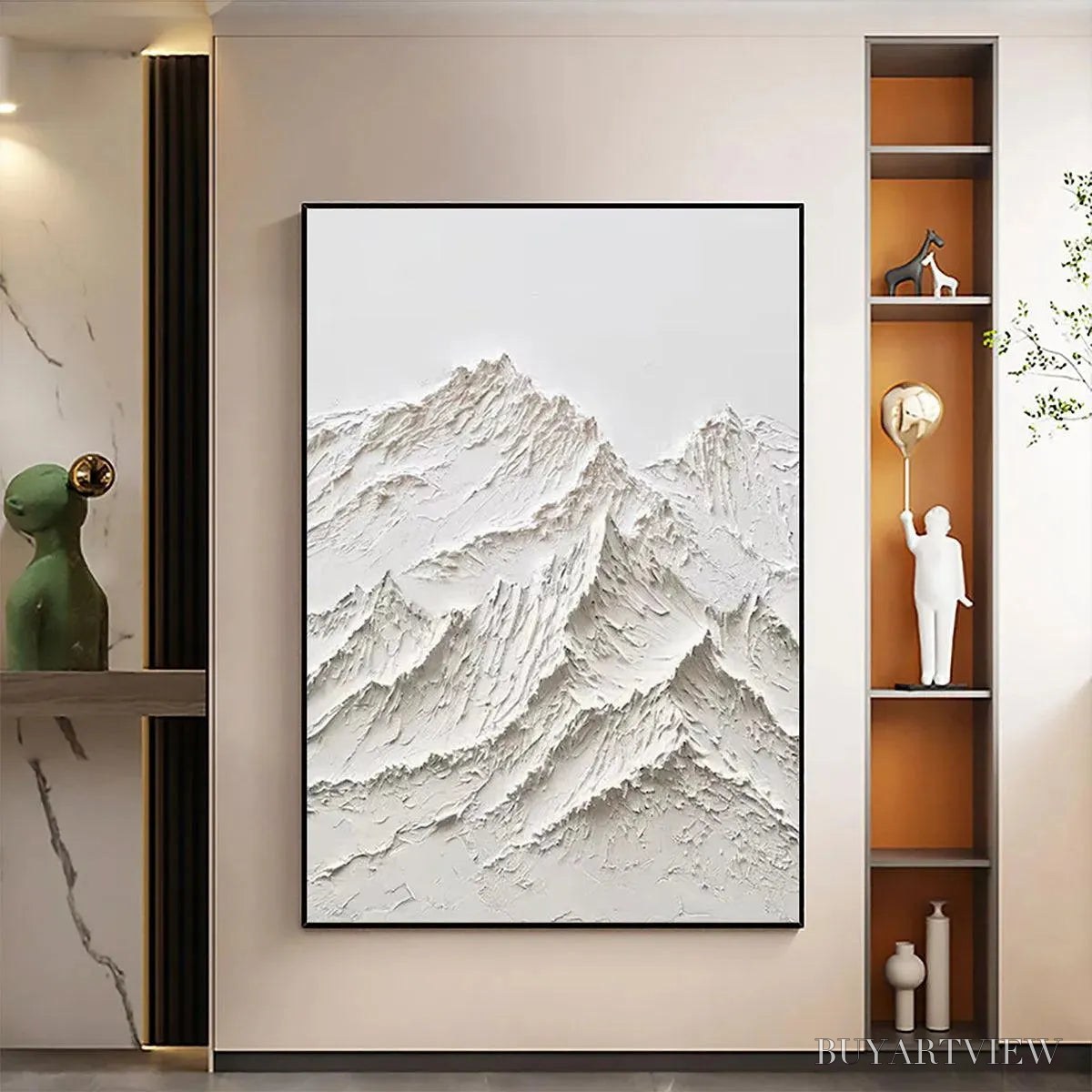BUYARTVIEW White Mountain – Textured Mountain Painting - image 3