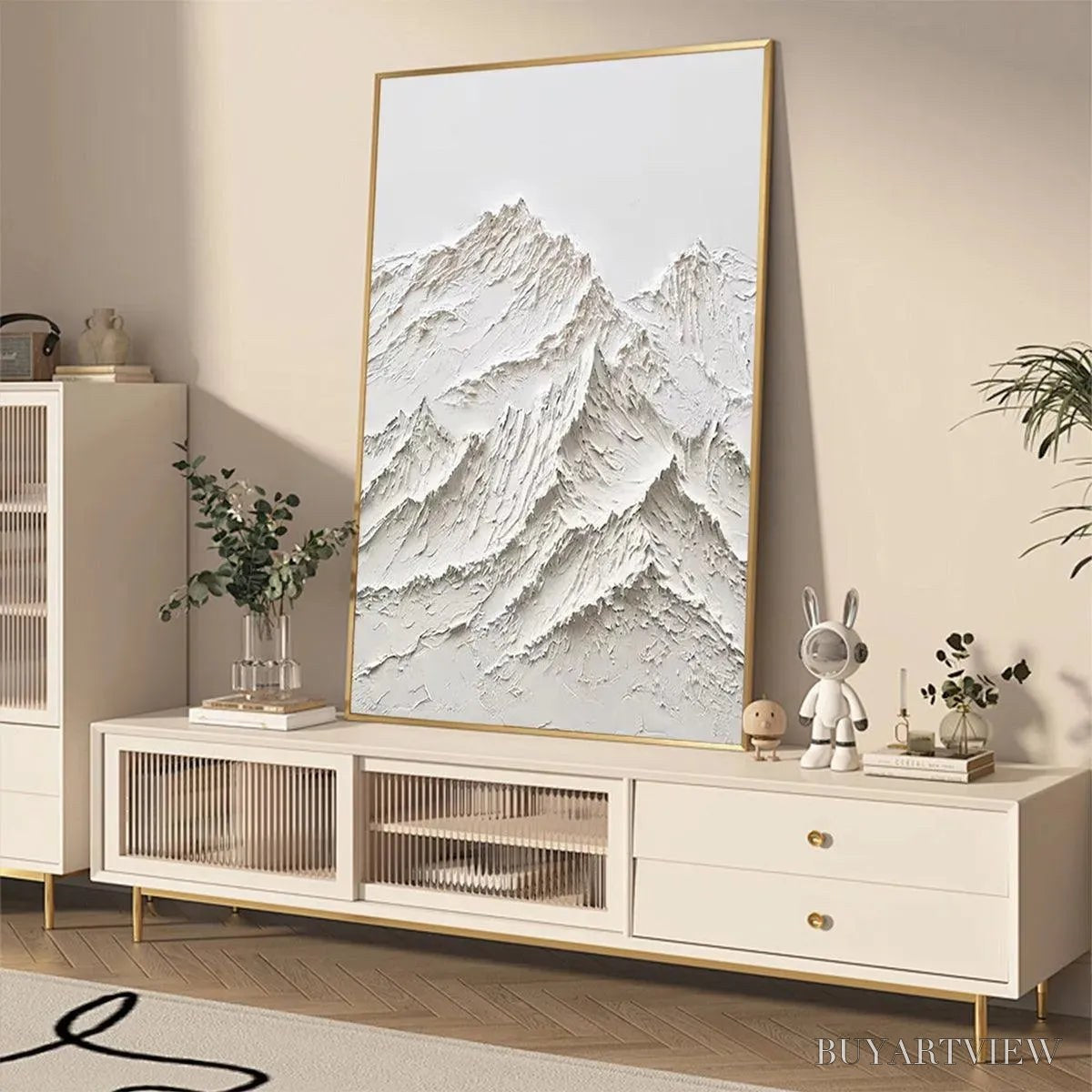 BUYARTVIEW White Mountain – Textured Mountain Painting - image 5