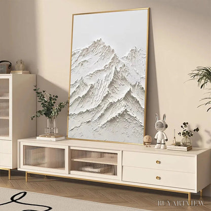BUYARTVIEW White Mountain – Textured Mountain Painting - image 5