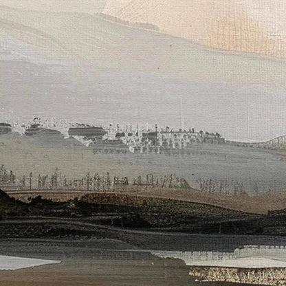 BUYARTVIEW Misty Mountain Lake Panoramic – Landscape Painting, Panoramic - image 5