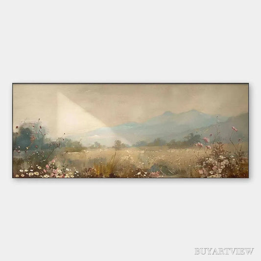 BUYARTVIEW Meadow Valley Panoramic – Landscape Painting, Panoramic - image 1