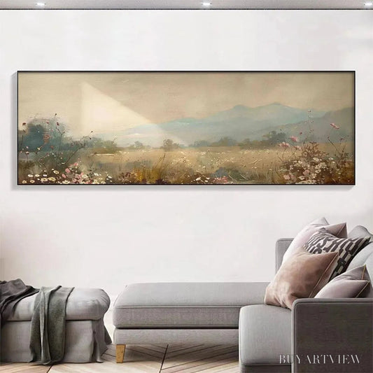 BUYARTVIEW Meadow Valley Panoramic – Landscape Painting, Panoramic - image 2