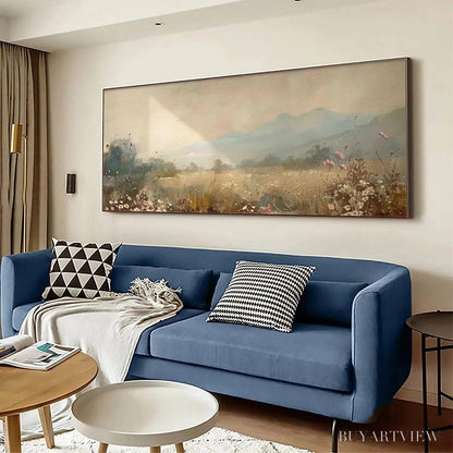 BUYARTVIEW Meadow Valley Panoramic – Landscape Painting, Panoramic - image 5