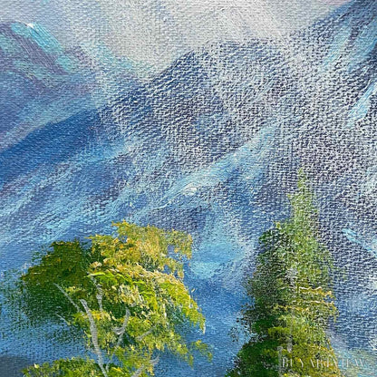 BUYARTVIEW Alpine Wildflower Paradise – Colorful Landscape Painting with Mountains and Wildflowers - image 6