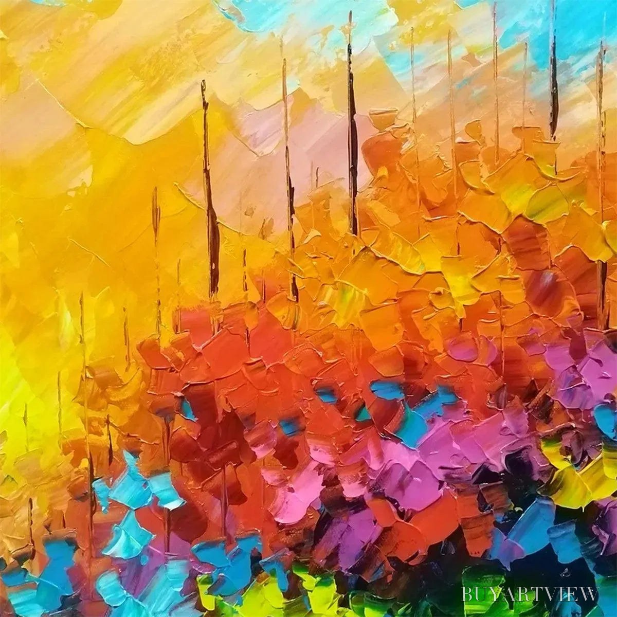 BUYARTVIEW Enchanted Riverview – Colorful Landscape Painting - image 3