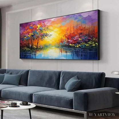 BUYARTVIEW Enchanted Riverview – Colorful Landscape Painting - image 4