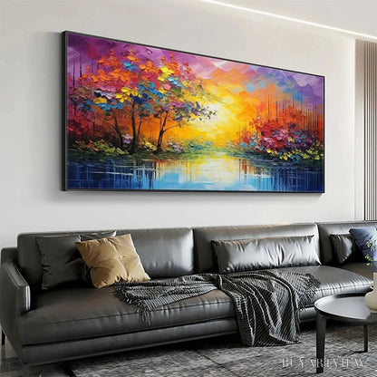 BUYARTVIEW Enchanted Riverview – Colorful Landscape Painting - image 5